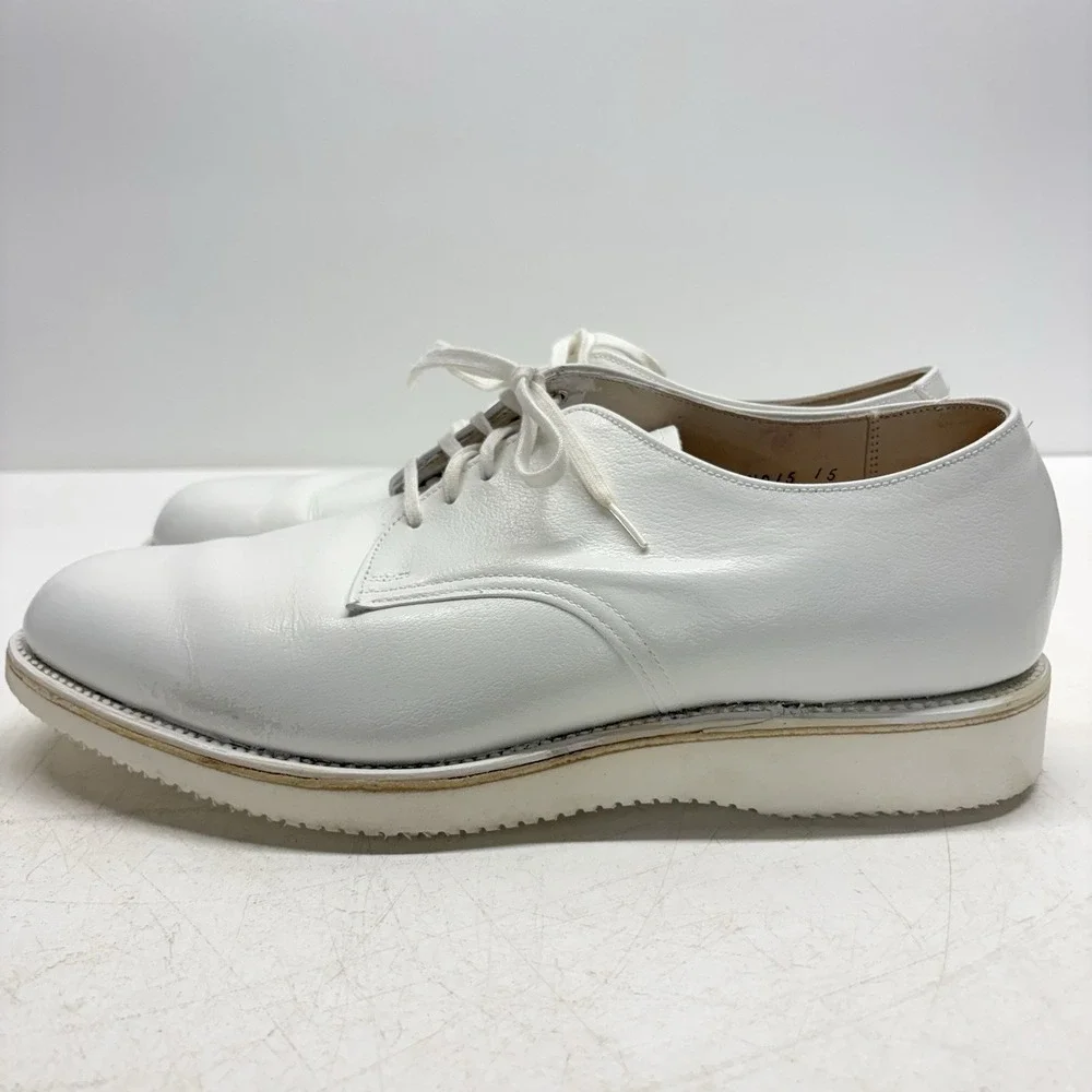 Alden 427 White Calfskin Plain Toe Dover Blucher Derby Shoes Men's Size 9.5 C/E